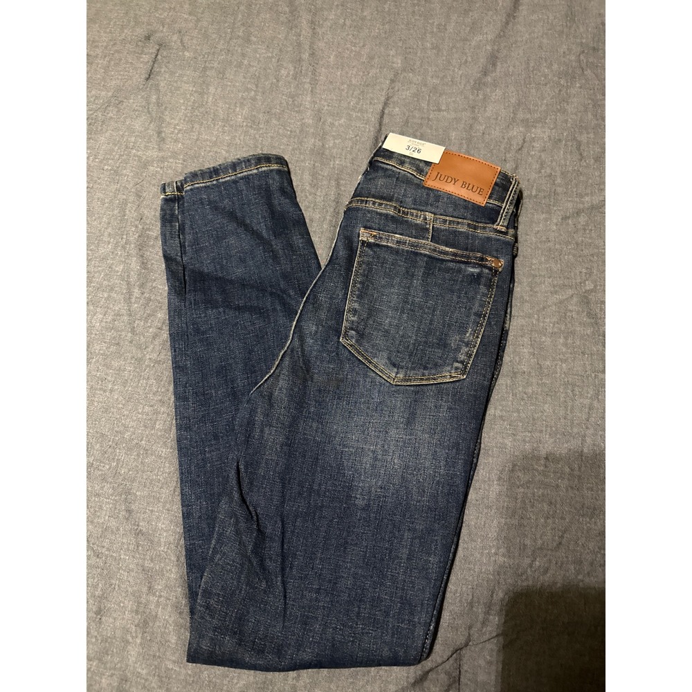 Judy Blue Samantha Tummy Control Skinny Jeans Mid Rise Dark Wash 3/26 NEW